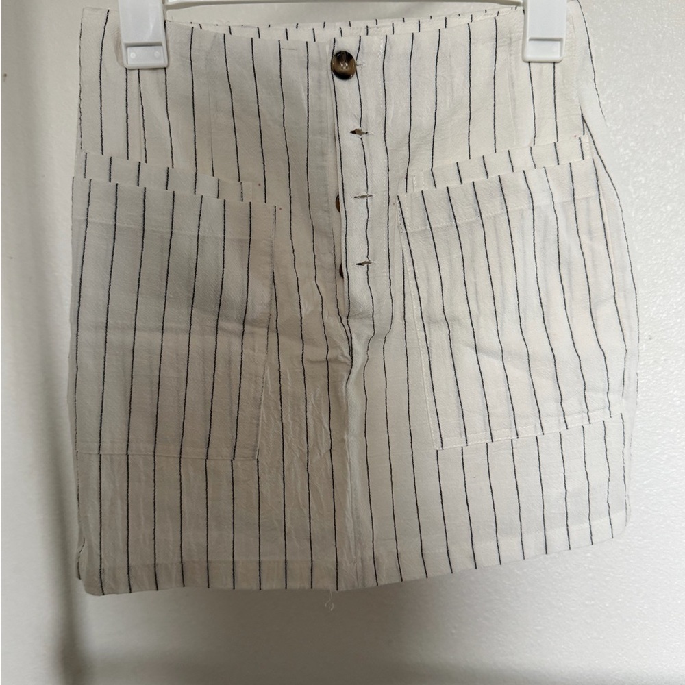 HYFVE Cream and Black Striped Skirt